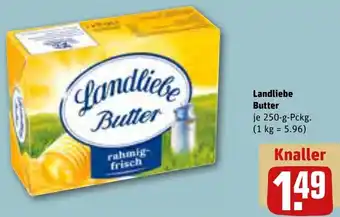 REWE Landliebe Butter 250 g Pckg. Angebot