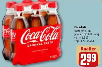 REWE Coca-Cola 6 x 0,33-l-Fl. Pckg. Angebot