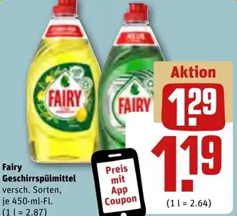 REWE Fairy Geschirrspülmittel 450 ml Fl. Angebot