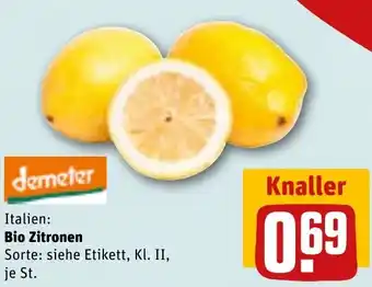 REWE demeter Bio Zitronen Angebot