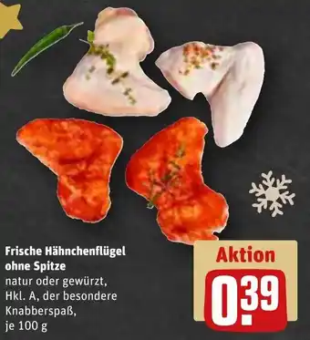 REWE Frische Hähnchenflügel ohne Spitze 100 g Angebot