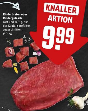 REWE Rinderbraten oder Rindergulasch 1 kg Angebot
