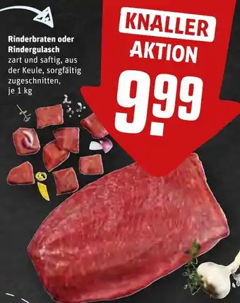 REWE Rinderbraten oder Rindergulasch 1 kg Angebot