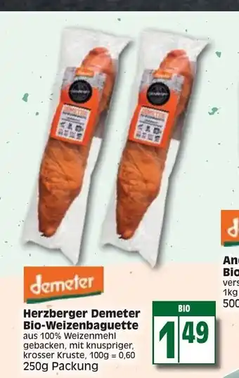 Edeka Herzberger Demeter Bio-Weizenbaguette Angebot