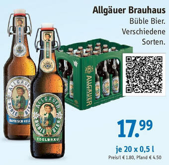 Gefako Allgäuer Brauhaus Büble Bier 20 x 0,5 L Angebot