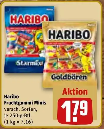 REWE Haribo Fruchtgummi Minis 250 g Btl. Angebot