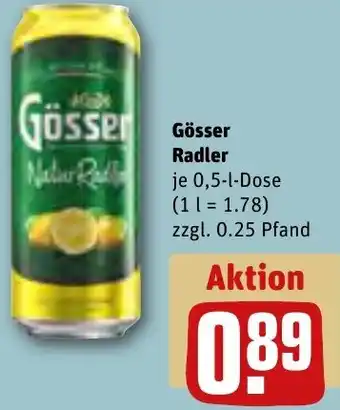 REWE Gösser Radler 0,5 L Dose Angebot