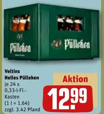 REWE Veltins Helles Pülleken 24 x 0,33-L-FL. Kasten Angebot