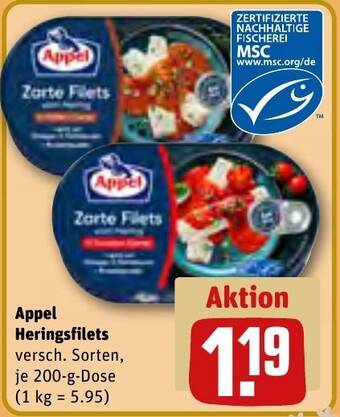 REWE Appel Heringsfilets 200 g Dose Angebot