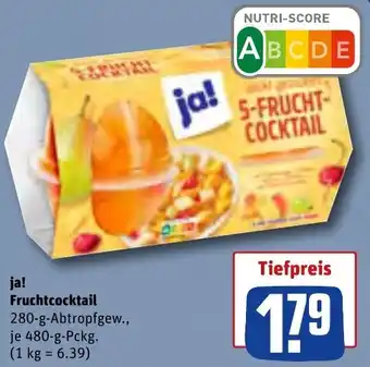 REWE ja! Fruchtcocktail 480 g Pckg. Angebot