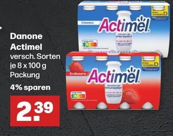 Handelshof Danone Actimel versch. Sorten je 8 x 100 g Packung Angebot