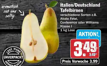 Hit Italien/Deutschland Tafelbirnen 1 kg Lose Angebot