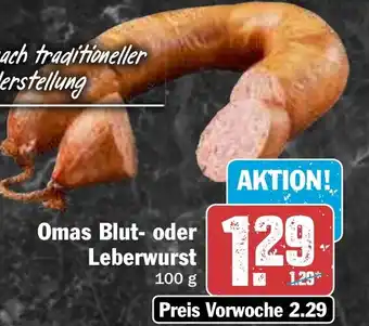 Hit Omas Blut- oder Leberwurst 100 g Angebot