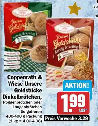 Hit Coppenrath & Wiese Unsere Goldstücke Dinkelbrötchen 400-490 g Packung Angebot