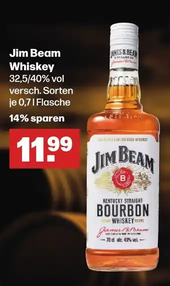 Handelshof Jim Beam Whiskey 32,5/40% vol versch. Sorten je 0,7L Angebot