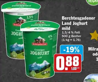 Hit Berchtesgadener Land Joghurt mild 500 g Becher Angebot