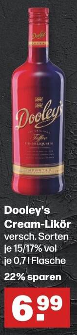 Handelshof Dooley's Cream-Likör versch. Sorten je 15/17% vol 700ml Angebot