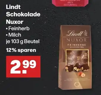 Handelshof Lindt Schokolade Nuxor ▪Feinherb ▪ Milch je 103 g Beutel Angebot