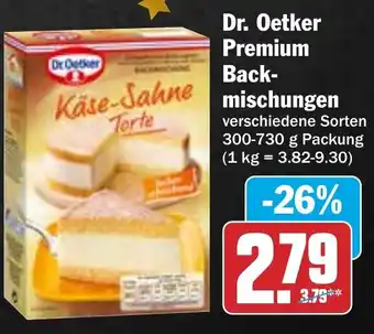 Hit Dr. Oetker Premium Back-mischungen 300-730 g Packung Angebot