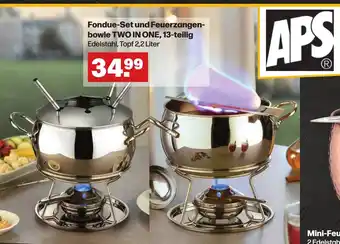 Handelshof APS Fondue-Set und Feuerzangen-bowle TWO IN ONE, 13-teilig Edelstahl, Topf 2,2 Liter Angebot