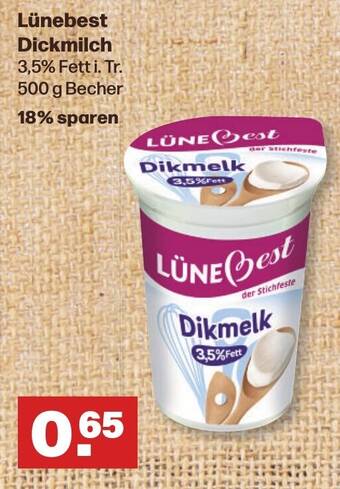 Handelshof Lünebest Dickmilch 3,5% Fett i. Tr. 500 g Becher Angebot