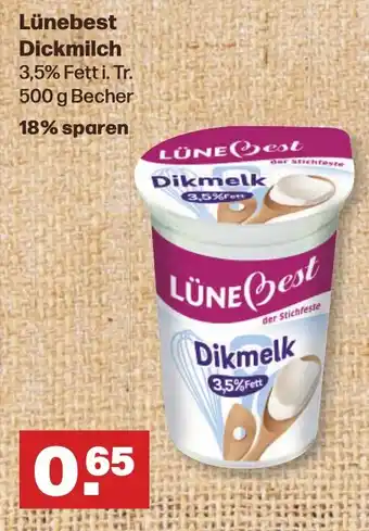Handelshof Lünebest Dickmilch 3,5% Fett i. Tr. 500 g Becher Angebot