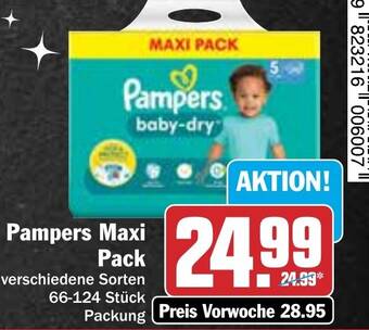Hit Pampers Maxi Pack 66-124 Stück Angebot