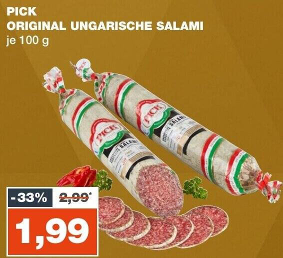 PICK ORIGINAL UNGARISCHE SALAMI 100 g Angebot bei mein real
