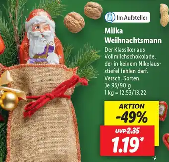 Lidl Milka Weihnachtsmann 95/90 g Angebot