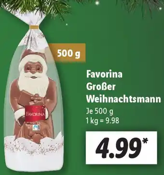 Lidl Favorina Großer Weihnachtsmann 500 g Angebot