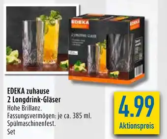 diska EDEKA zuhause 2 Longdrink-Gläser Angebot