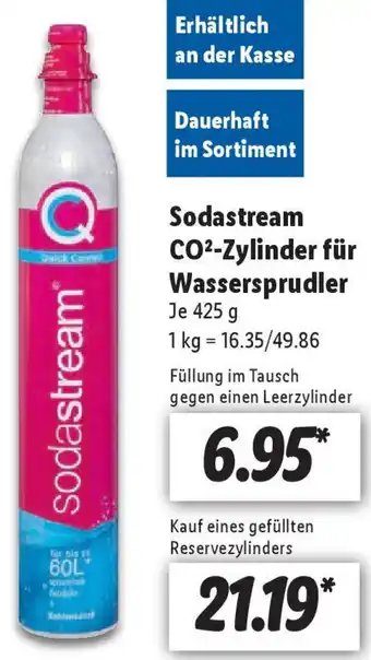 Lidl Sodastream CO²-Zylinder für Wassersprudler 425 g Angebot