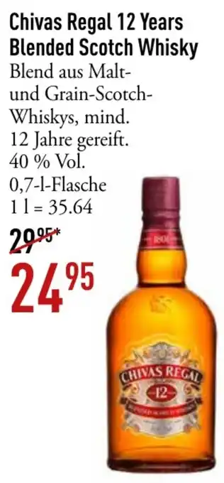 Galeria Markthalle Chivas Regal 12 Years Blended Scotch Whisky 0,7 L Flasche Angebot