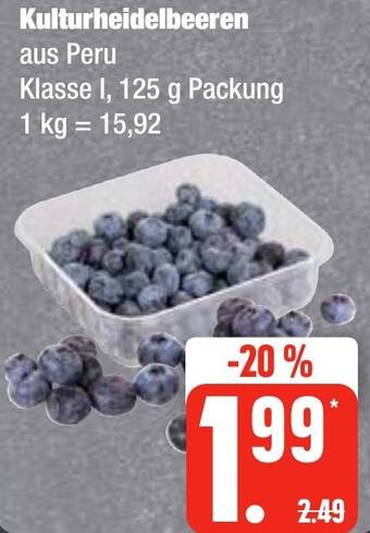 Edeka Frischemarkt Kulturheidelbeeren 125 g Packung Angebot