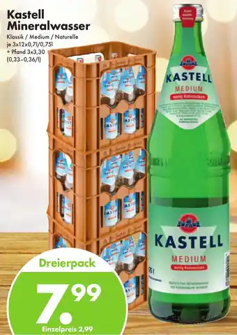 Trink und Spare Kastell Mineralwasser 3x12x0,7/0,75 L Angebot