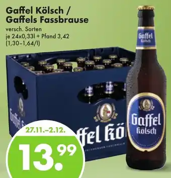 Trink und Spare Gaffel Kölsch / Gaffels Fassbrause 24x0,33 L Angebot