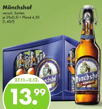 Trink und Spare Mönchshof 20x0,5 L Angebot