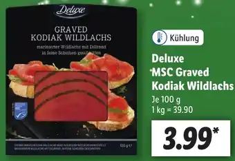 Lidl Deluxe MSC Graved Kodiak Wildlachs 100 g Angebot