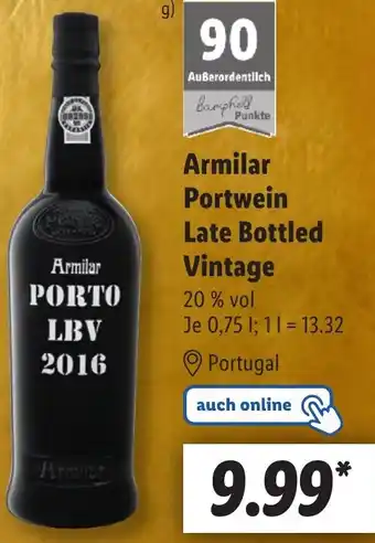 Lidl Armilar Portwein Late Bottled Vintage 0,75 L Angebot