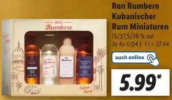 Lidl Ron Rumbero Kubanischer Rum Miniaturen 4 x 0,04 L Angebot