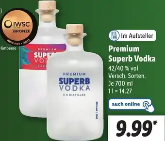 Lidl Premium Superb Vodka 700 ml Angebot