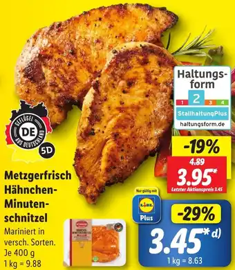 Lidl Metzgerfrisch Hähnchen Minutenschnitzel 400 g Angebot