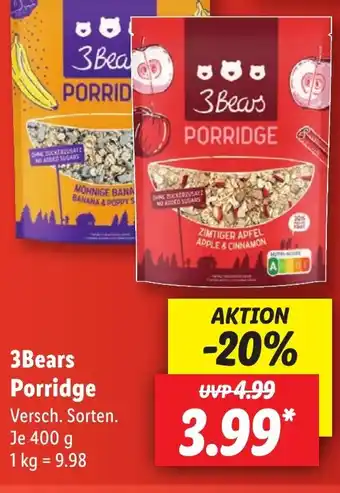 Lidl 3Bears Porridge 400 g Angebot