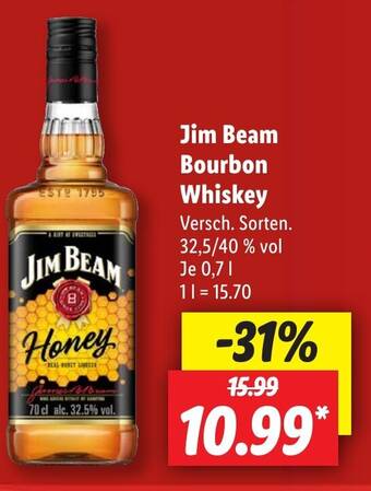 Lidl Jim Beam Bourbon Whiskey 0,7 l Angebot