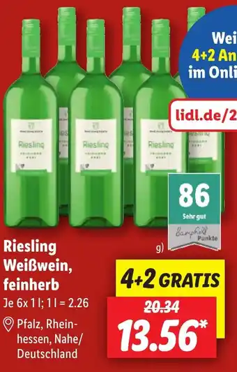 Lidl Riesling Weißwein, feinherb Angebot