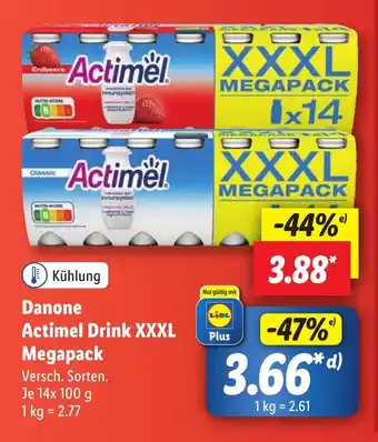 Lidl Danone Actimel Drink XXXL Megapack 14 x 100 g Angebot