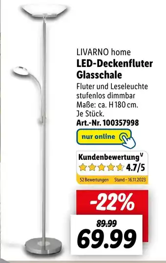 Lidl LIVARNO home LED-Deckenfluter Glasschale Angebot