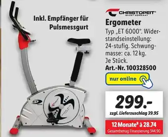 Lidl CHRISTOPEIT Ergometer Angebot