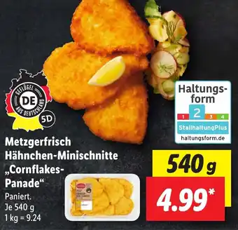 Lidl Metzgerfrisch Hähnchen-Minischnitte ,,Cornflakes- Panade" 540 g Angebot