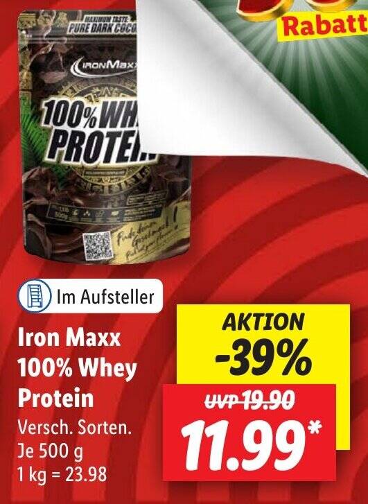 Iron Maxx 100 Whey Protein Angebot bei Lidl